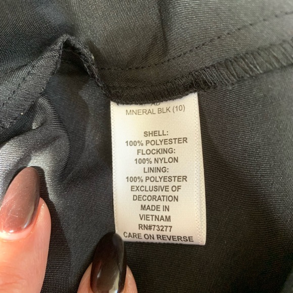 ELLE SZ 10 Swing skirt black w Bow pok a dot outer transparent lining NWT - Picture 9 of 9